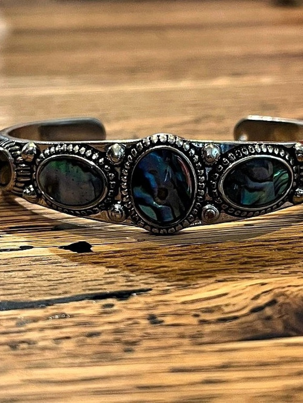 Abalone-Style Inlay Cuff Bracelet